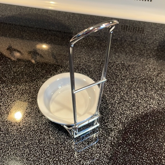 Pampered Chef Spoon Rest #1678 Retired Stainless steel...